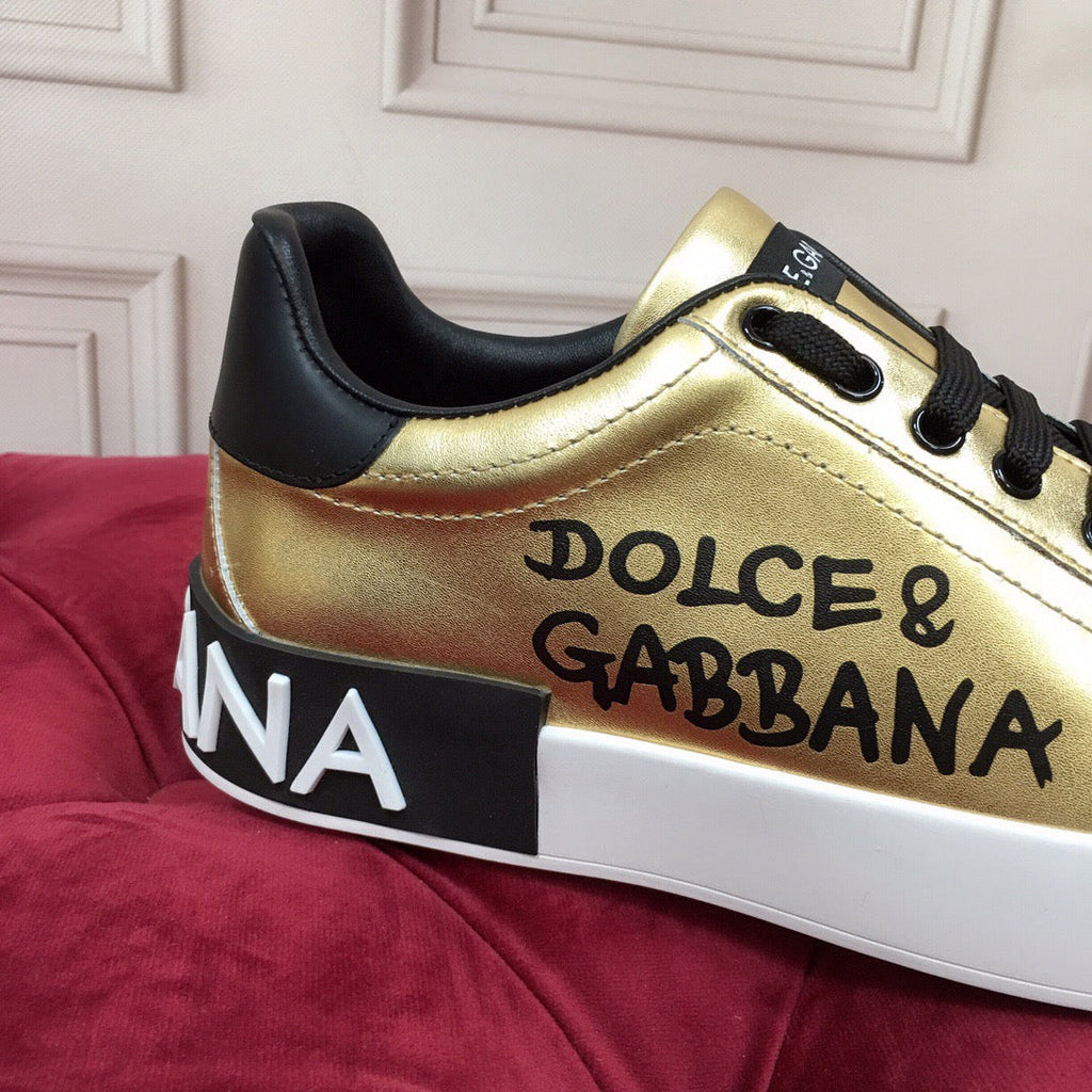 Dolce & Gabbana Portofino Graffiti Sneakers – Unisex Couple's Luxury Casual Shoes