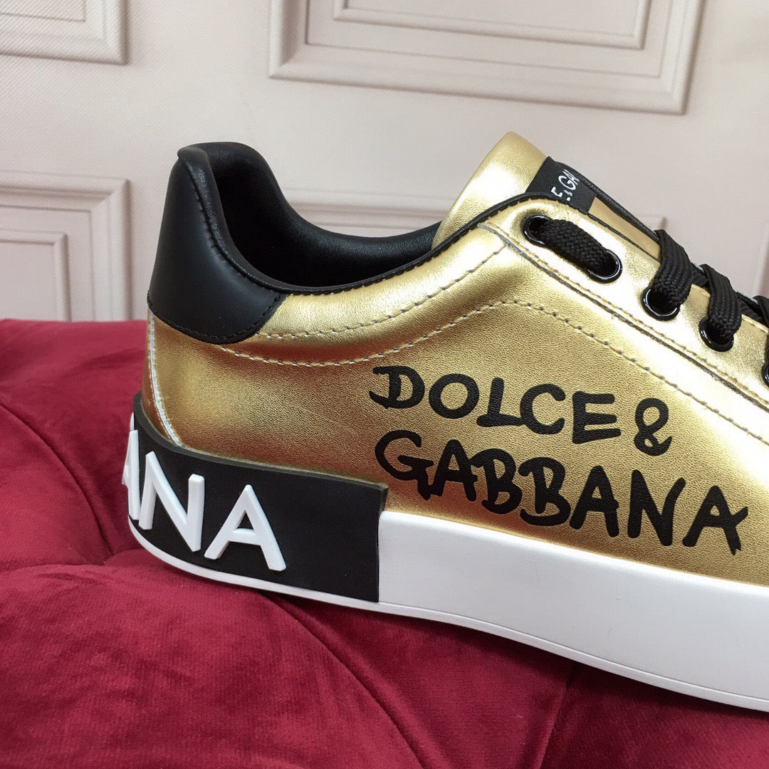 Dolce & Gabbana Portofino Graffiti Sneakers – Unisex Couple's Luxury Casual Shoes