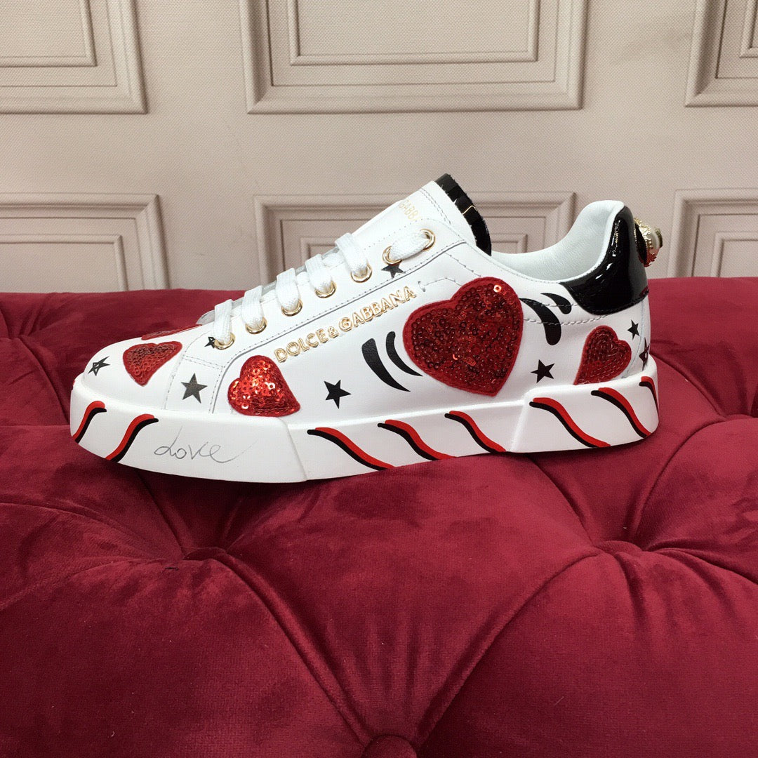 Dolce & Gabbana Portofino Graffiti Sneakers – Unisex Couple's Luxury Casual Shoes