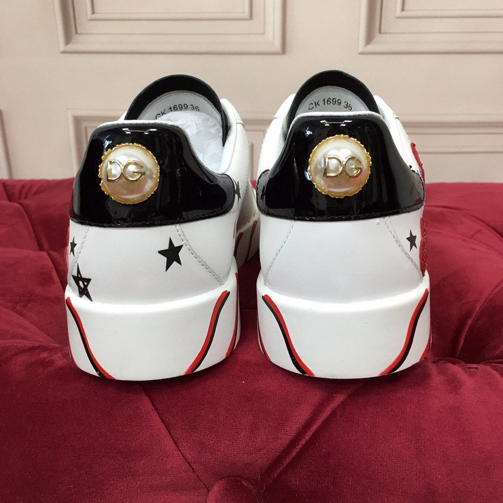 Dolce & Gabbana Portofino Graffiti Sneakers – Unisex Couple's Luxury Casual Shoes