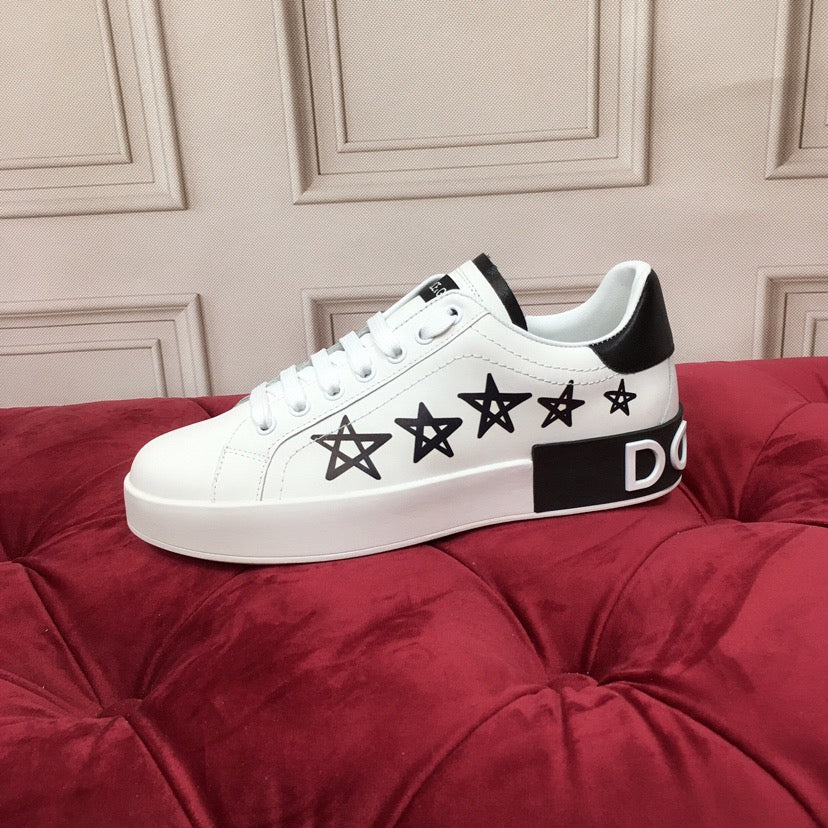 Dolce & Gabbana Portofino Graffiti Sneakers – Unisex Couple's Luxury Casual Shoes