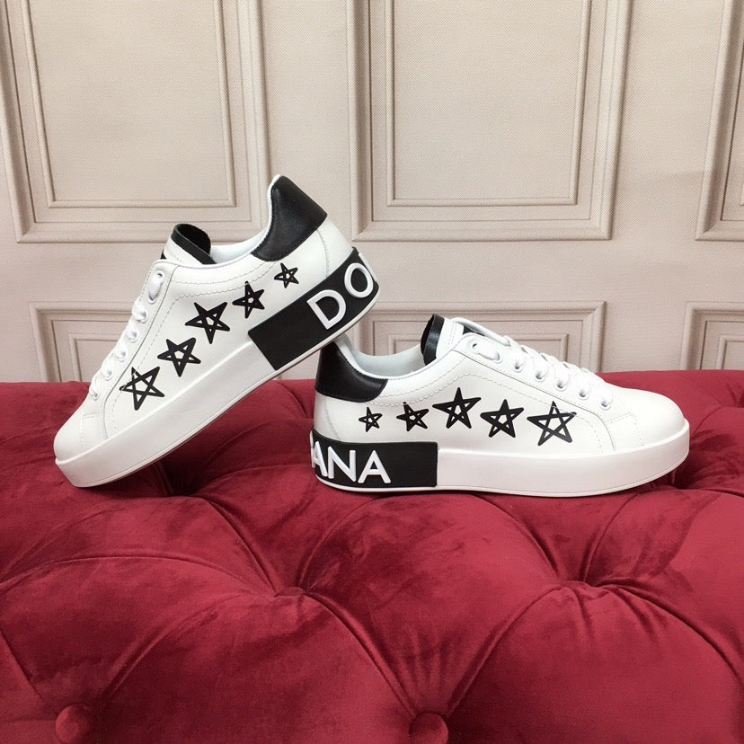 Dolce & Gabbana Portofino Graffiti Sneakers – Unisex Couple's Luxury Casual Shoes