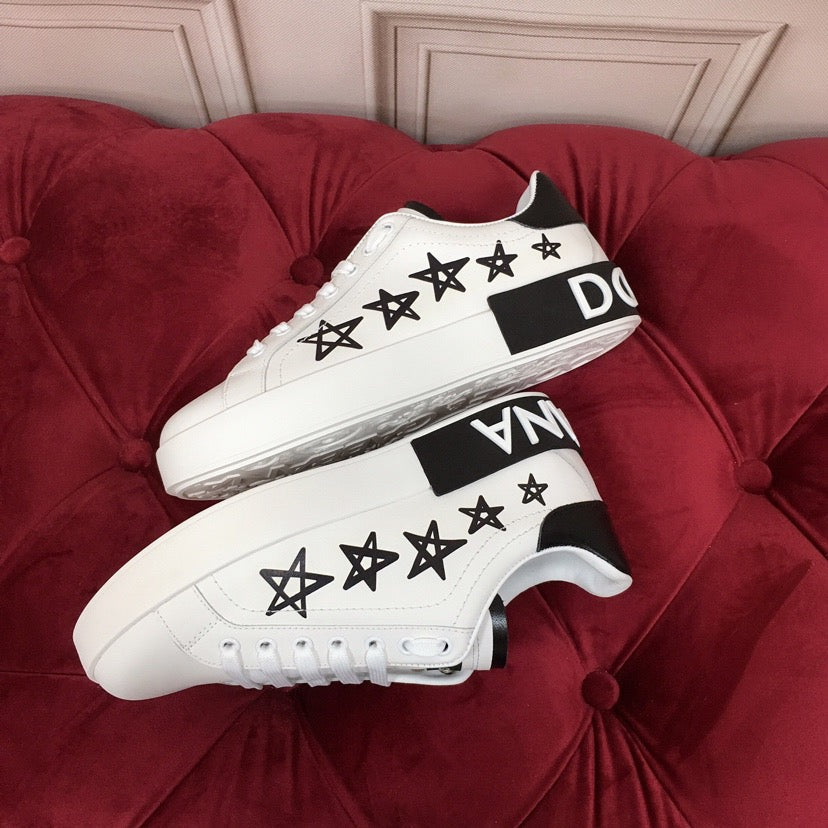 Dolce & Gabbana Portofino Graffiti Sneakers – Unisex Couple's Luxury Casual Shoes