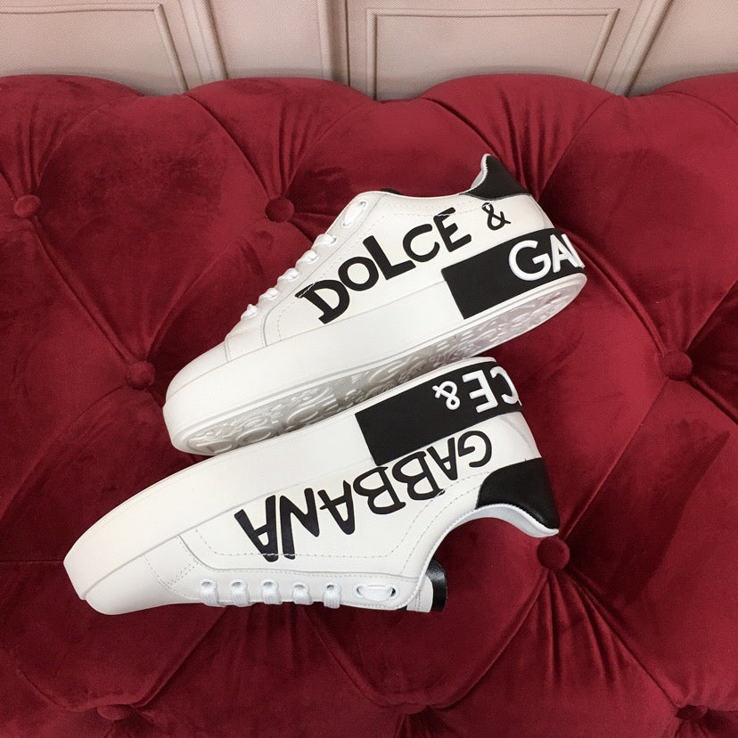 Dolce & Gabbana Portofino Graffiti Sneakers – Unisex Couple's Luxury Casual Shoes