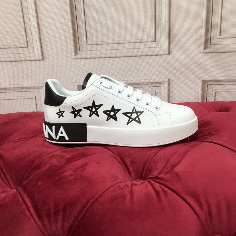 Dolce & Gabbana Portofino Graffiti Sneakers – Unisex Couple's Luxury Casual Shoes