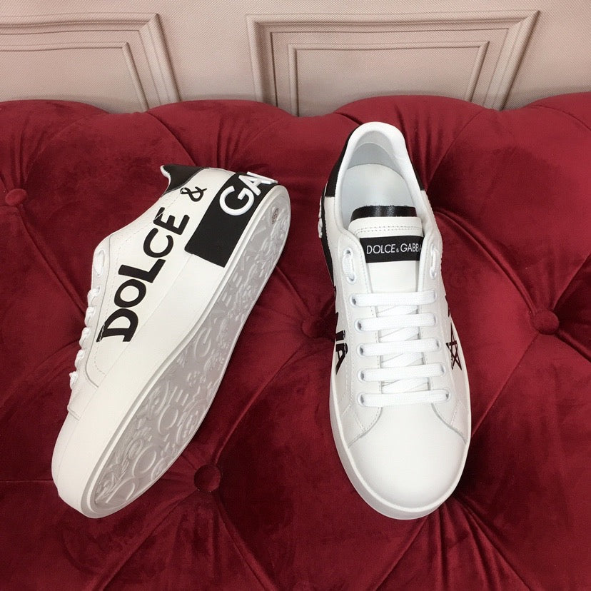 Dolce & Gabbana Portofino Graffiti Sneakers – Unisex Couple's Luxury Casual Shoes