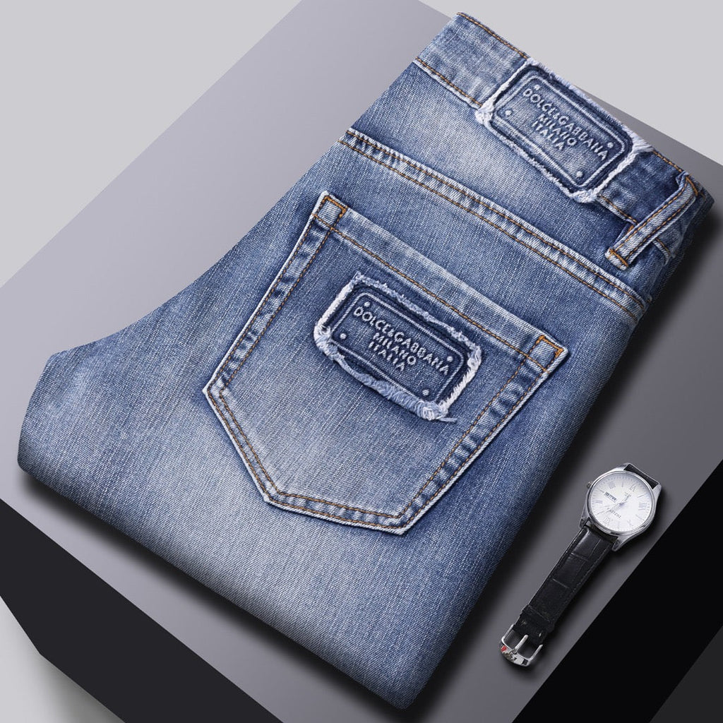 Dolce & Gabbana DG VIBE3 Embroidered Logo Slim Fit Jeans