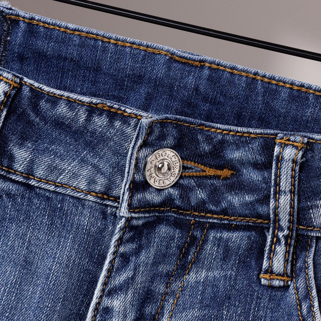 Dolce & Gabbana DG VIBE3 Embroidered Logo Slim Fit Jeans