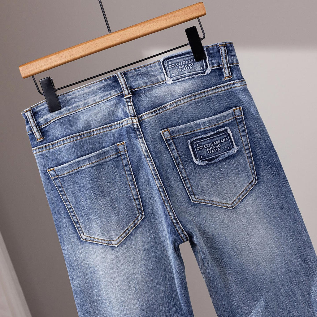 Dolce & Gabbana DG VIBE3 Embroidered Logo Slim Fit Jeans