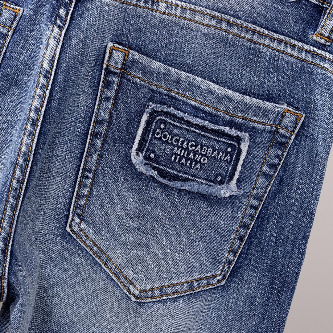 Dolce & Gabbana DG VIBE3 Embroidered Logo Slim Fit Jeans