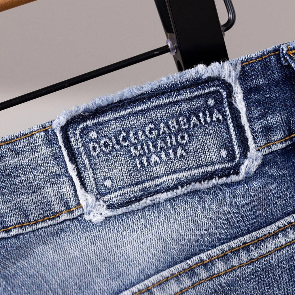 Dolce & Gabbana DG VIBE3 Embroidered Logo Slim Fit Jeans