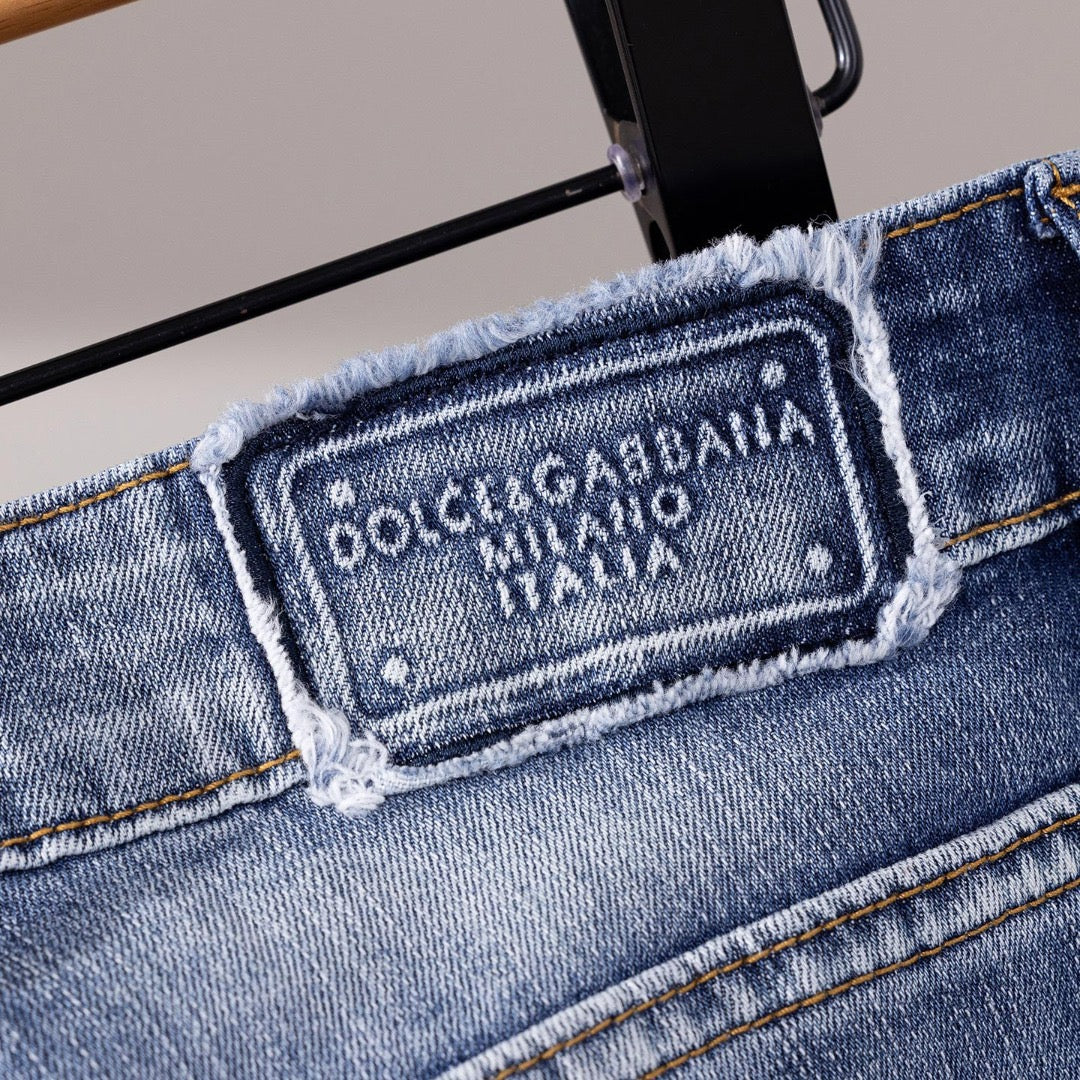 Dolce & Gabbana DG VIBE3 Embroidered Logo Slim Fit Jeans