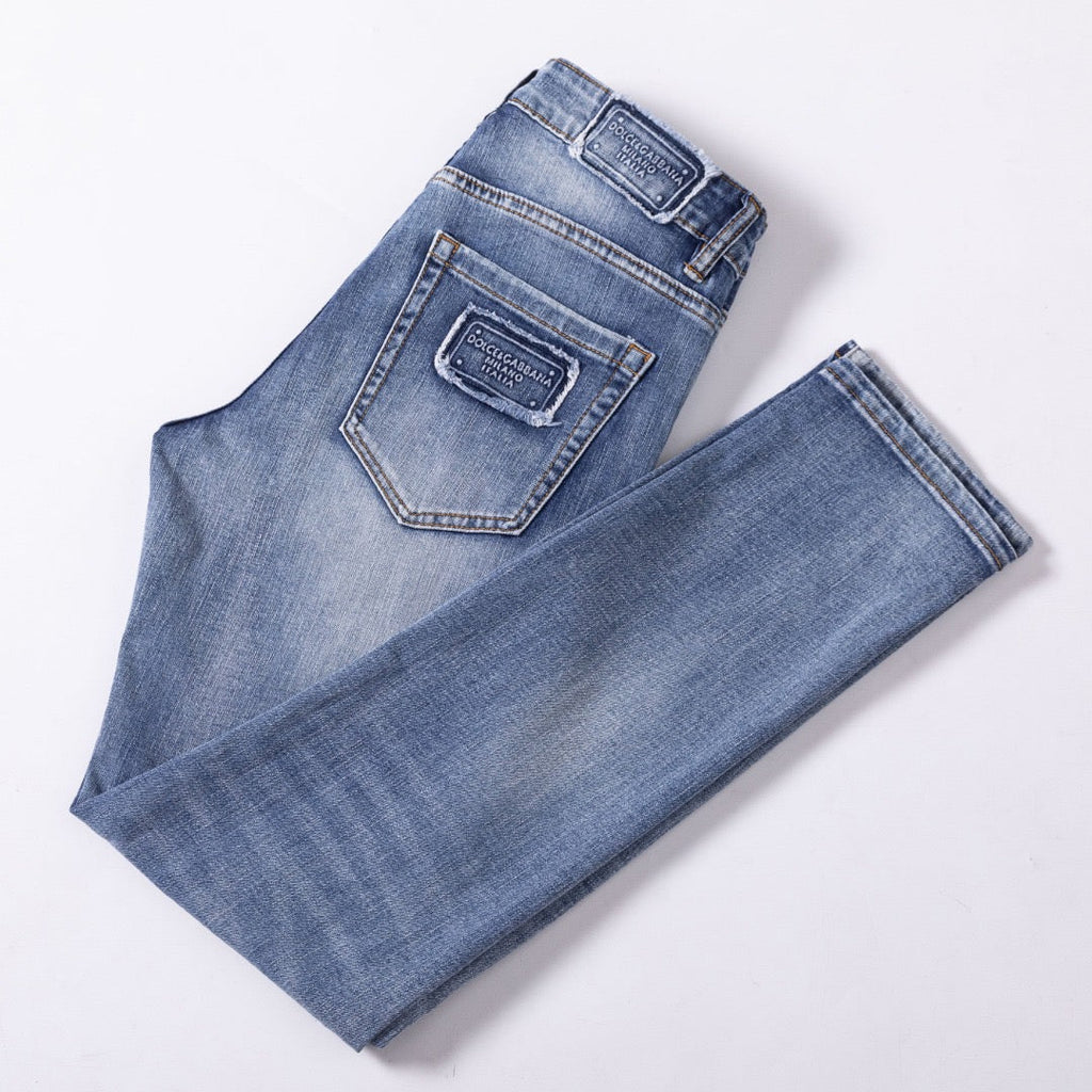 Dolce & Gabbana DG VIBE3 Embroidered Logo Slim Fit Jeans