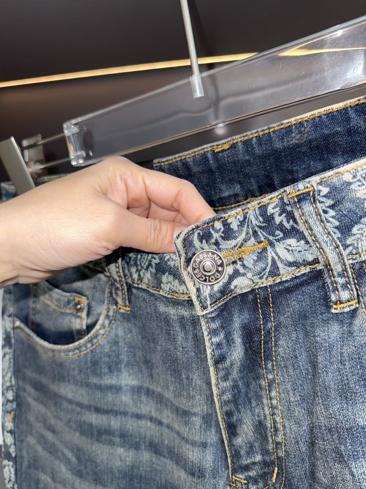 Dolce & Gabbana DG VIBE3 Embroidered Logo Slim Fit Jeans