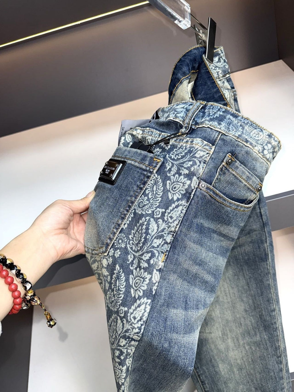 Dolce & Gabbana DG VIBE3 Embroidered Logo Slim Fit Jeans