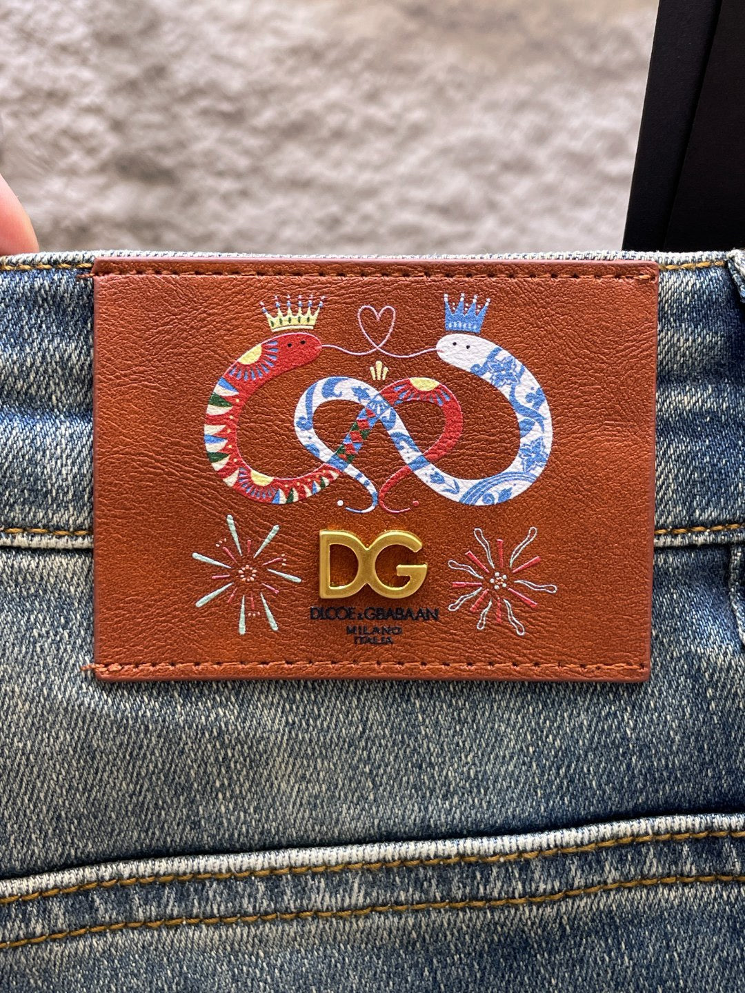 Dolce & Gabbana DG VIBE3 Embroidered Logo Slim Fit Jeans