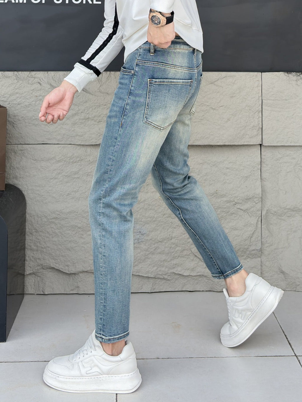 Dolce & Gabbana DG VIBE3 Embroidered Logo Slim Fit Jeans