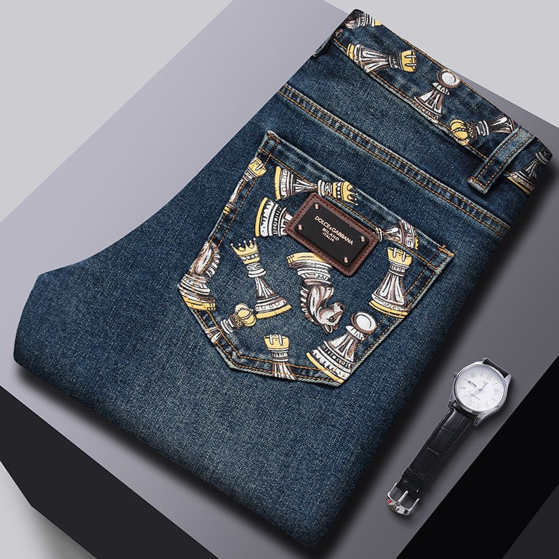 Dolce & Gabbana DG VIBE3 Embroidered Logo Slim Fit Jeans