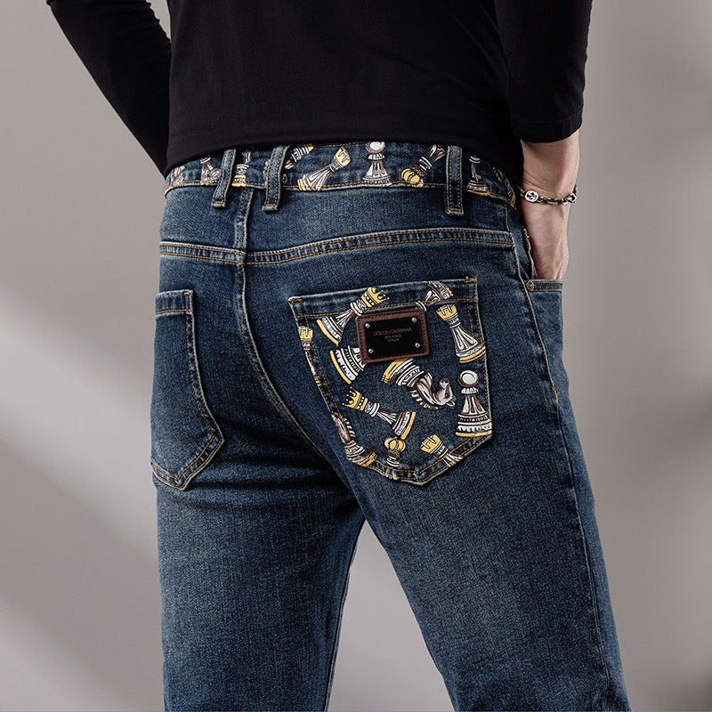Dolce & Gabbana DG VIBE3 Embroidered Logo Slim Fit Jeans