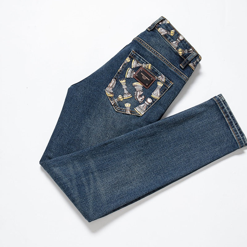 Dolce & Gabbana DG VIBE3 Embroidered Logo Slim Fit Jeans
