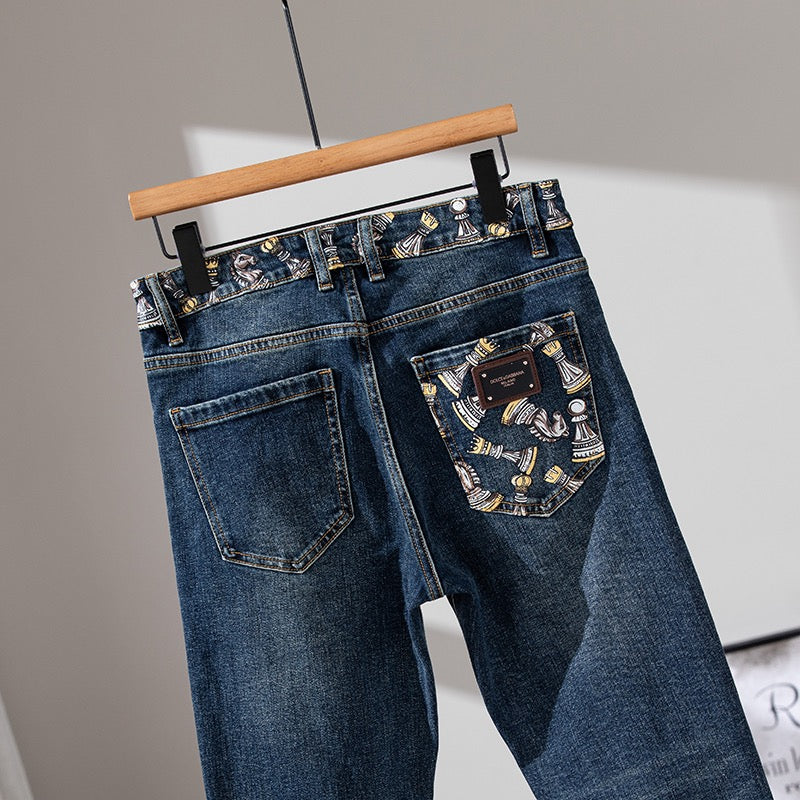 Dolce & Gabbana DG VIBE3 Embroidered Logo Slim Fit Jeans