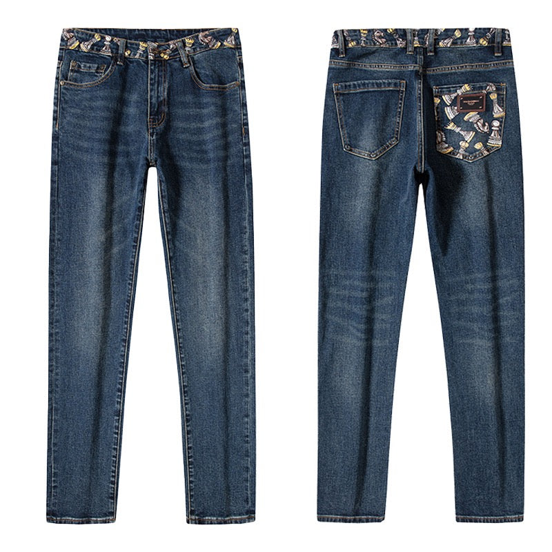 Dolce & Gabbana DG VIBE3 Embroidered Logo Slim Fit Jeans