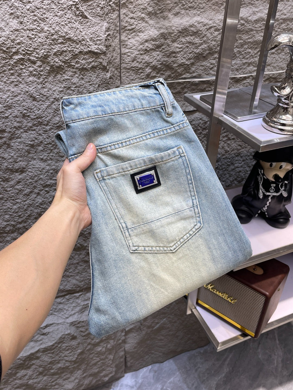 Dolce & Gabbana DG VIBE3 Embroidered Logo Slim Fit Jeans