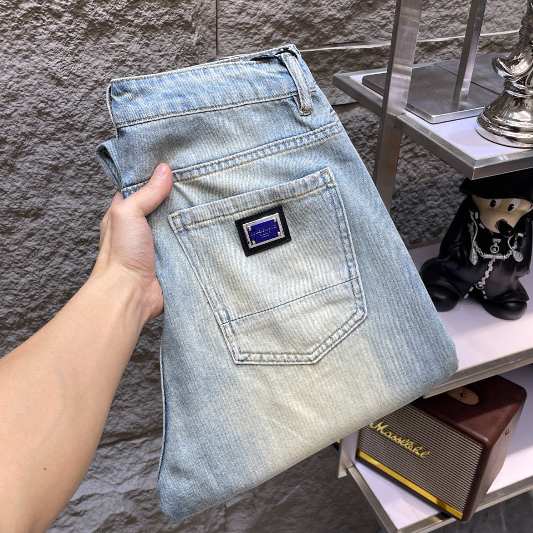 Dolce & Gabbana DG VIBE3 Embroidered Logo Slim Fit Jeans