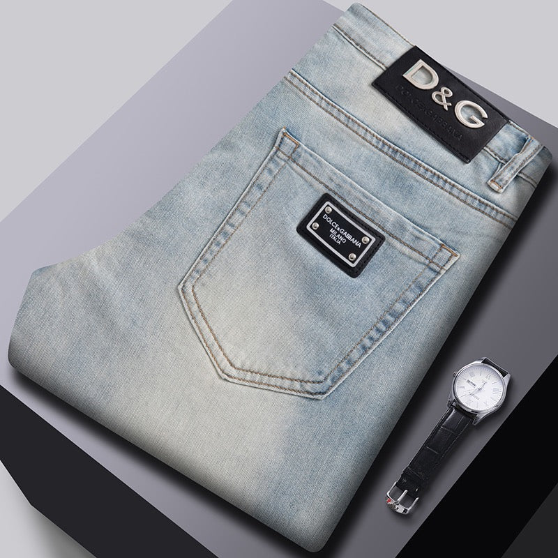 Dolce & Gabbana DG VIBE3 Embroidered Logo Slim Fit Jeans