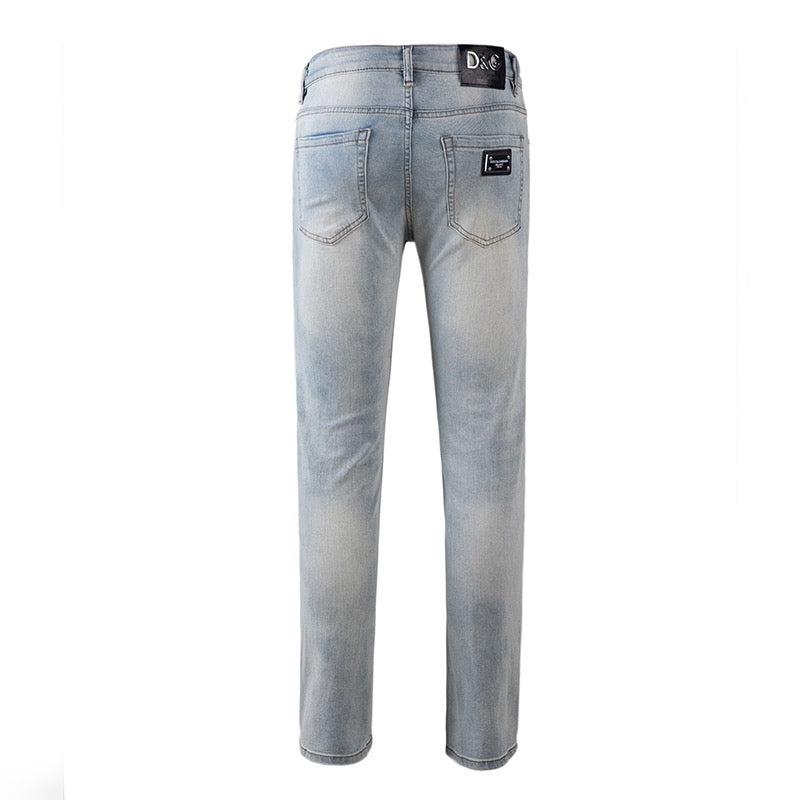 Dolce & Gabbana DG VIBE3 Embroidered Logo Slim Fit Jeans