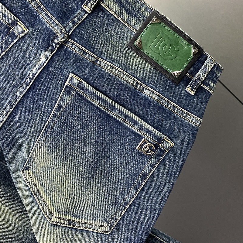 Dolce & Gabbana DG VIBE3 Embroidered Logo Slim Fit Jeans
