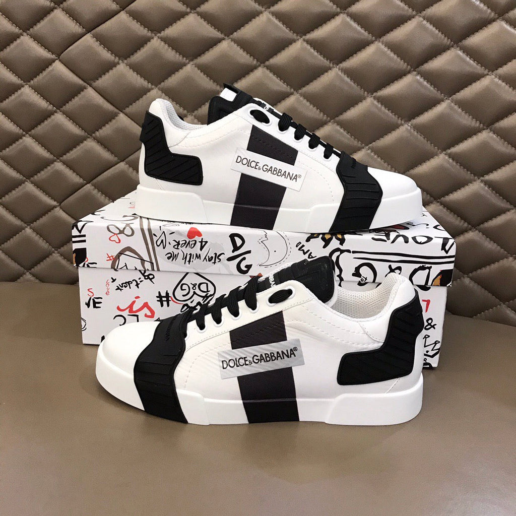Dolce & Gabbana Portofino Graffiti Sneakers – Unisex Couple's Luxury Casual Shoes