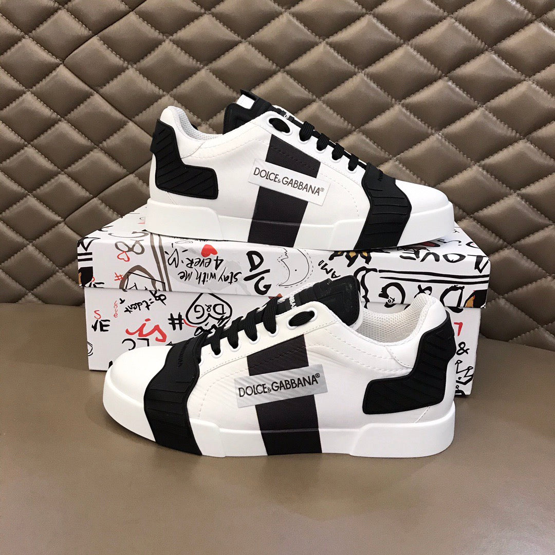 Dolce & Gabbana Portofino Graffiti Sneakers – Unisex Couple's Luxury Casual Shoes