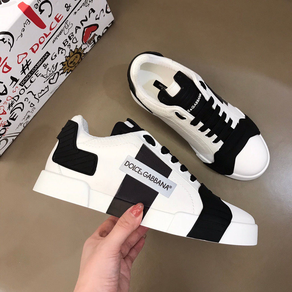 Dolce & Gabbana Portofino Graffiti Sneakers – Unisex Couple's Luxury Casual Shoes