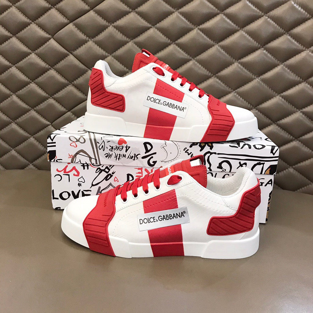 Dolce & Gabbana Portofino Graffiti Sneakers – Unisex Couple's Luxury Casual Shoes