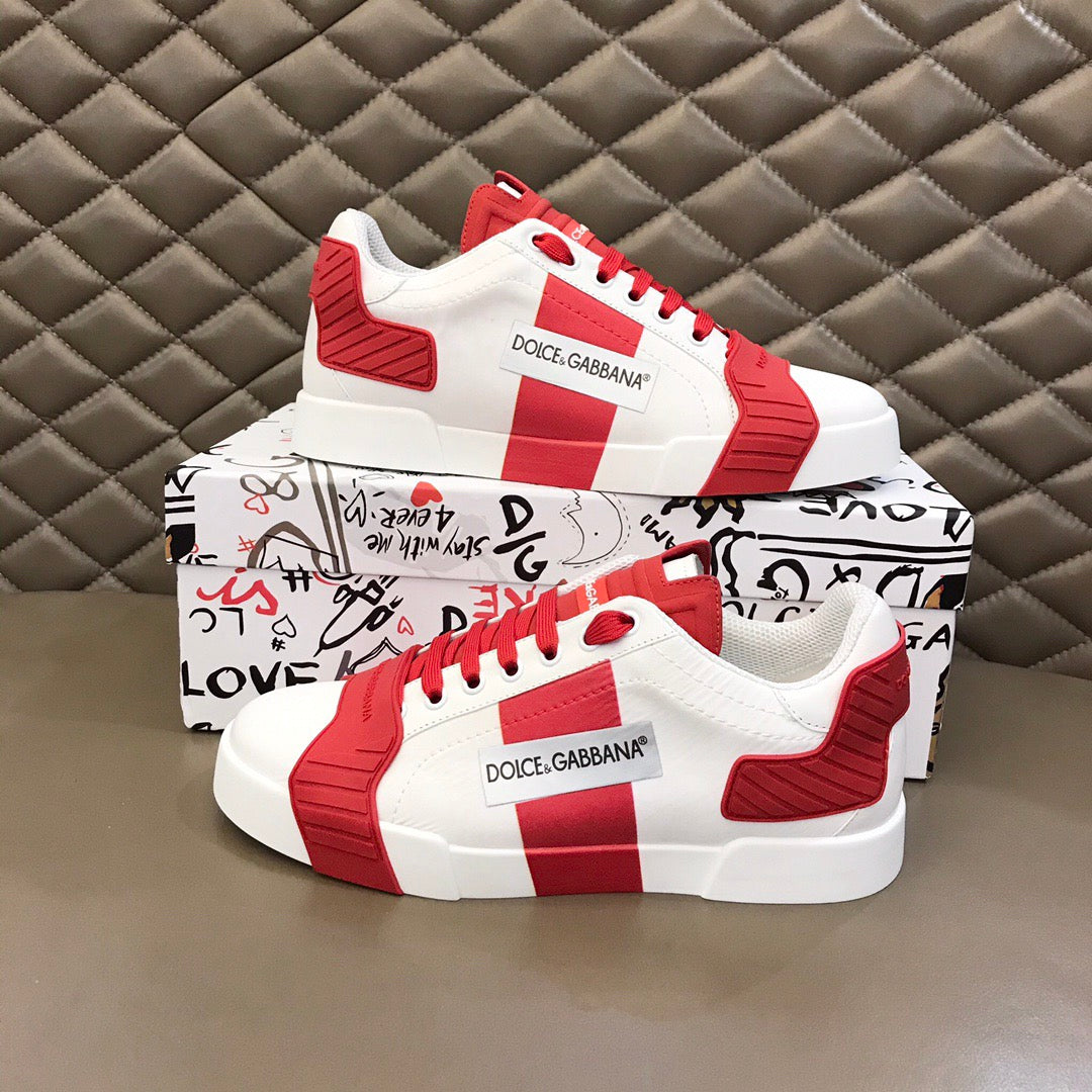 Dolce & Gabbana Portofino Graffiti Sneakers – Unisex Couple's Luxury Casual Shoes