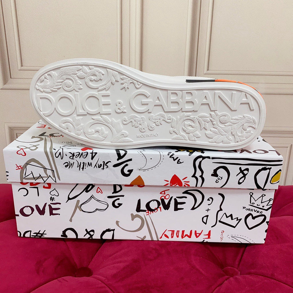 Dolce & Gabbana Portofino Graffiti Sneakers – Unisex Couple's Luxury Casual Shoes