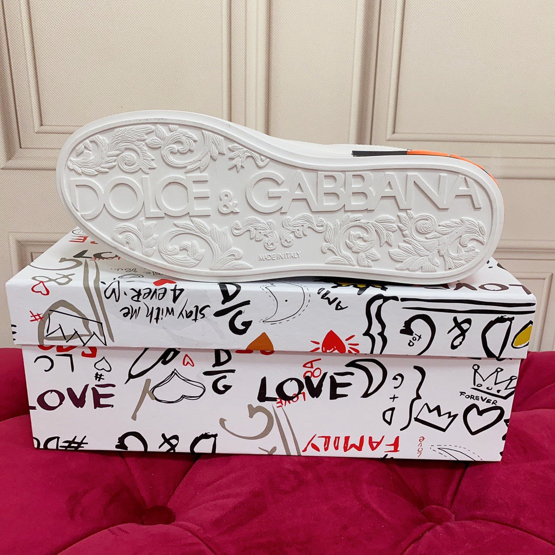 Dolce & Gabbana Portofino Graffiti Sneakers – Unisex Couple's Luxury Casual Shoes