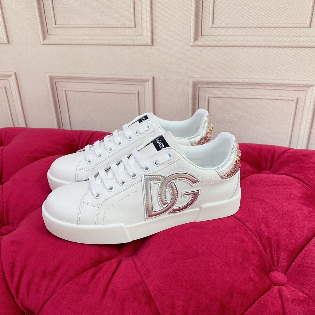 Dolce & Gabbana Portofino Graffiti Sneakers – Unisex Couple's Luxury Casual Shoes