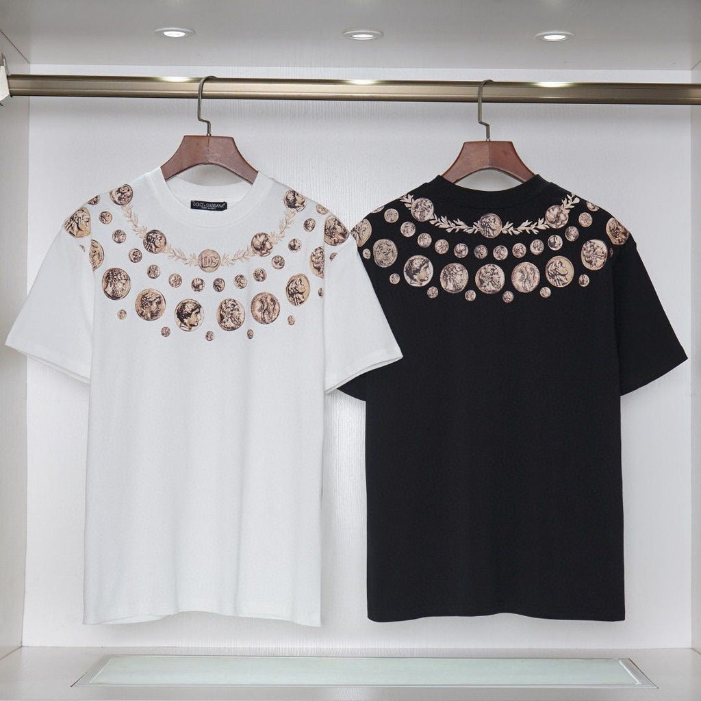 DOLCE&GABBANA DG Logo Print Pure Cotton T-Shirt – Black & White | S–XXL