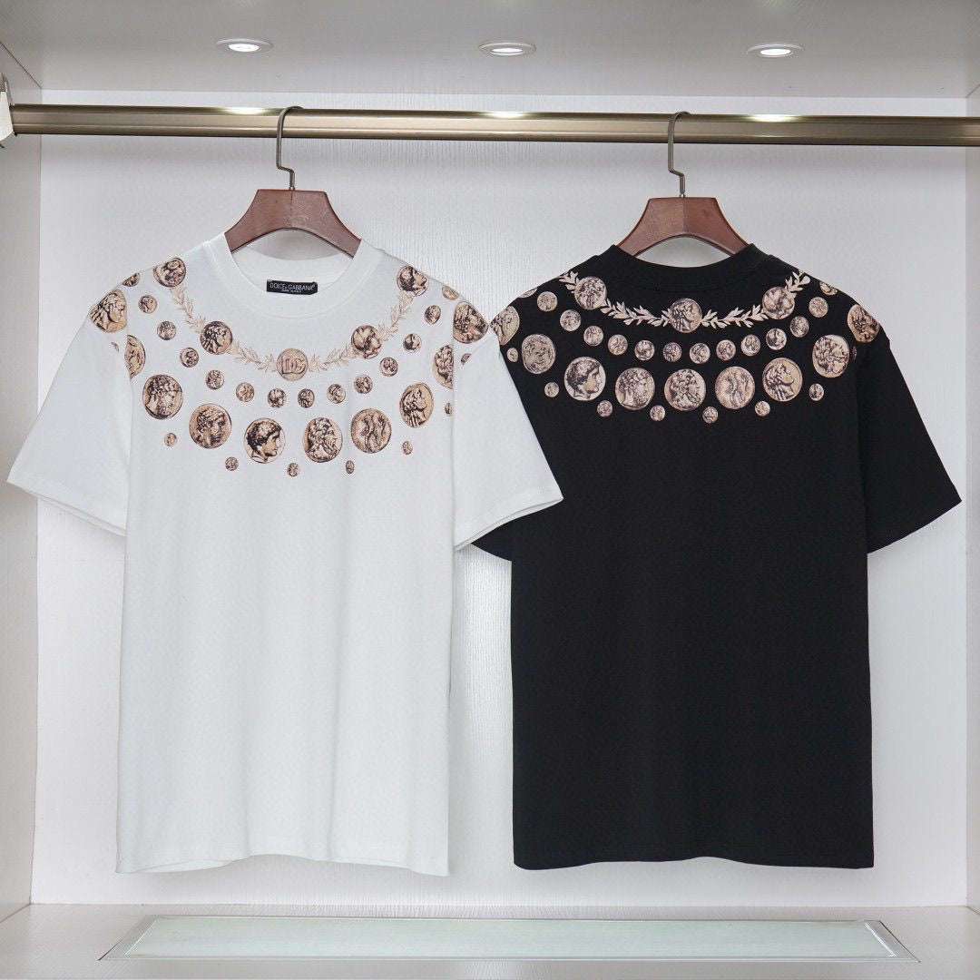 DOLCE&GABBANA DG Logo Print Pure Cotton T-Shirt – Black & White | S–XXL