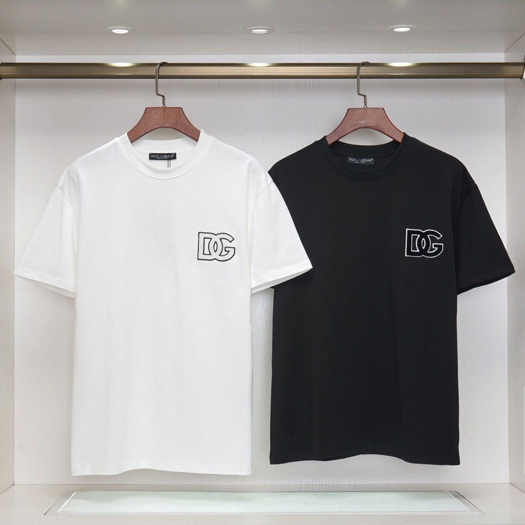 DOLCE&GABBANA DG Logo Print Pure Cotton T-Shirt – Black & White | S–XXL