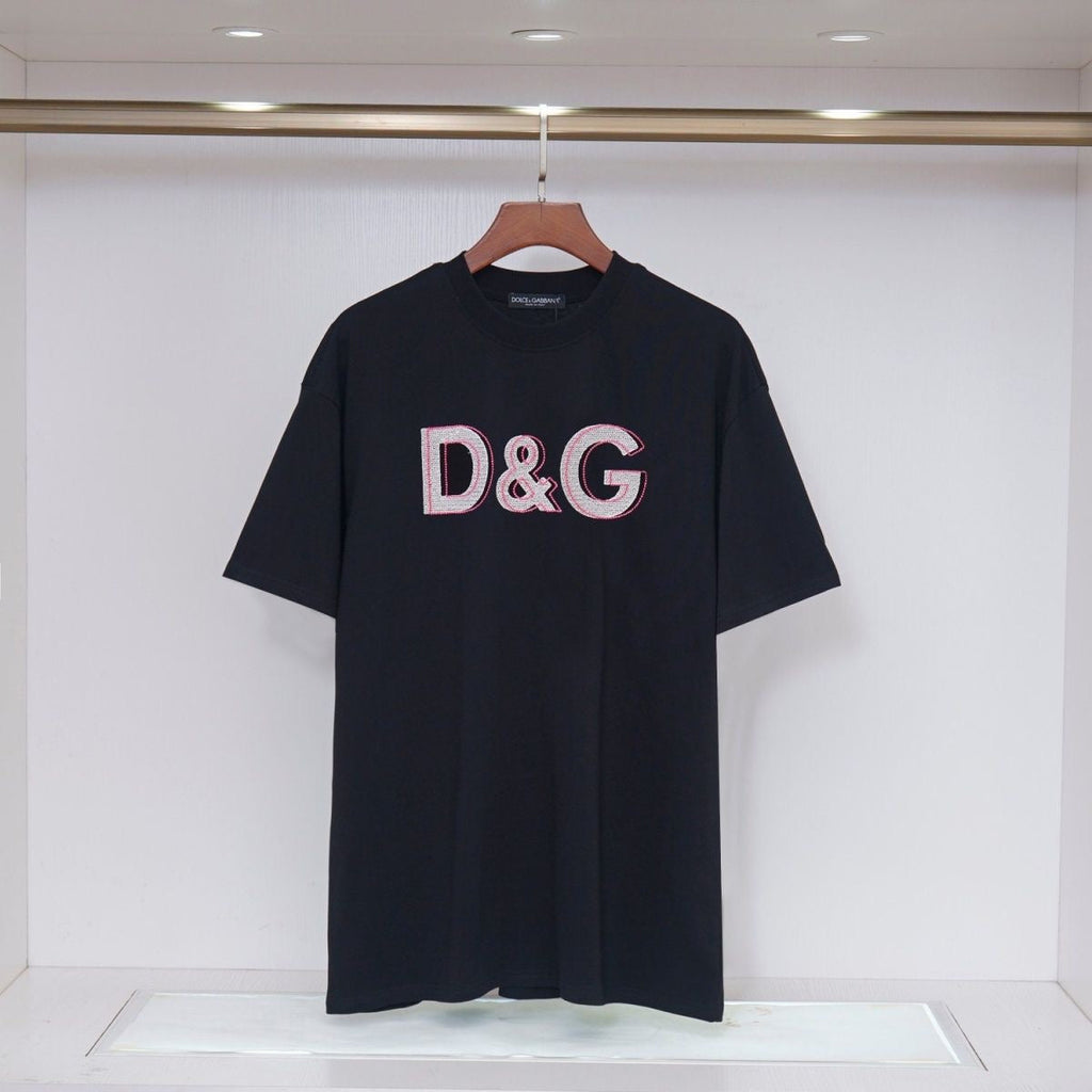 DOLCE&GABBANA DG Logo Print Pure Cotton T-Shirt – Black & White | S–XXL
