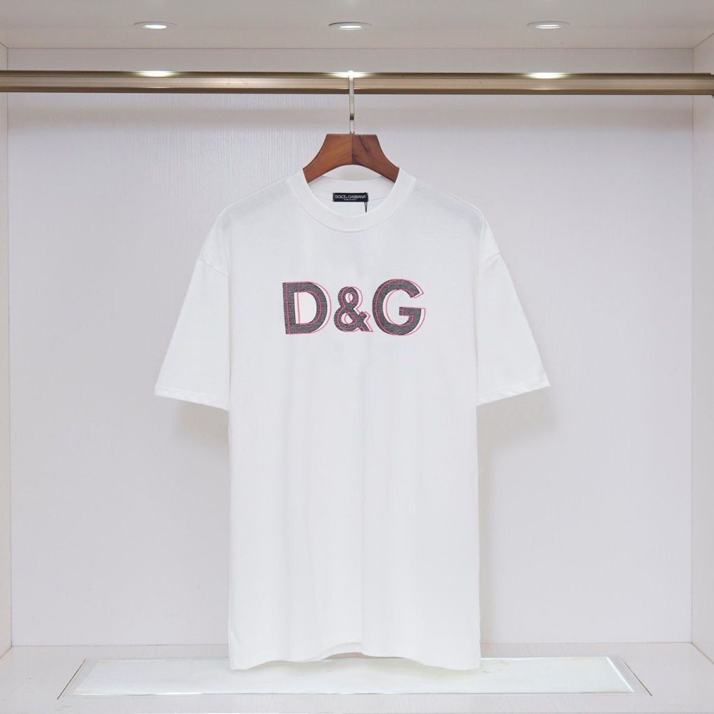 DOLCE&GABBANA DG Logo Print Pure Cotton T-Shirt – Black & White | S–XXL