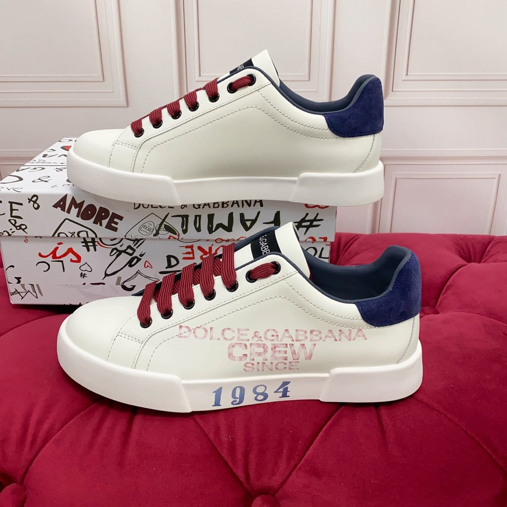 Dolce & Gabbana Portofino Graffiti Sneakers – Unisex Couple's Luxury Casual Shoes