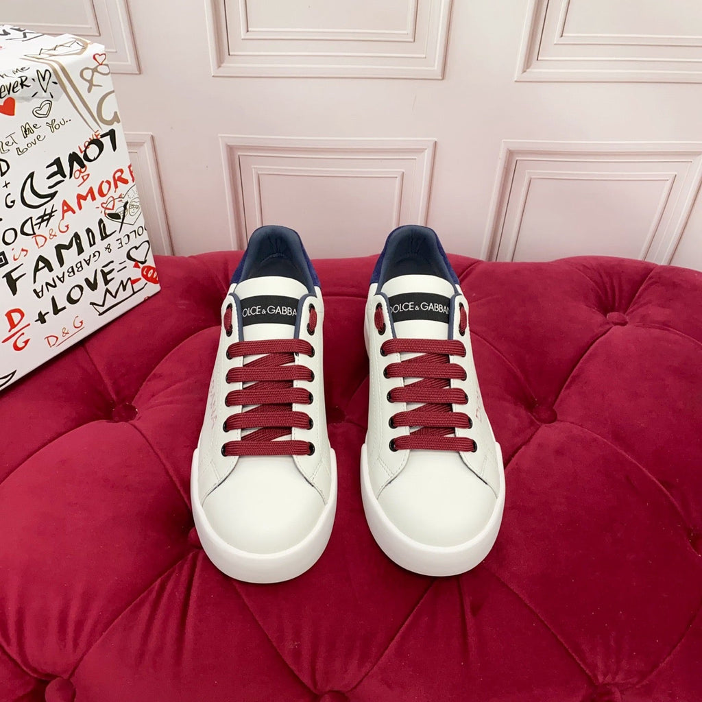 Dolce & Gabbana Portofino Graffiti Sneakers – Unisex Couple's Luxury Casual Shoes
