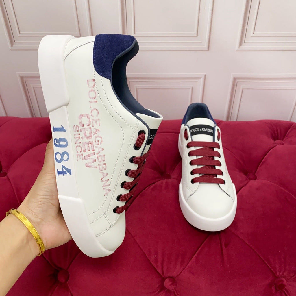 Dolce & Gabbana Portofino Graffiti Sneakers – Unisex Couple's Luxury Casual Shoes