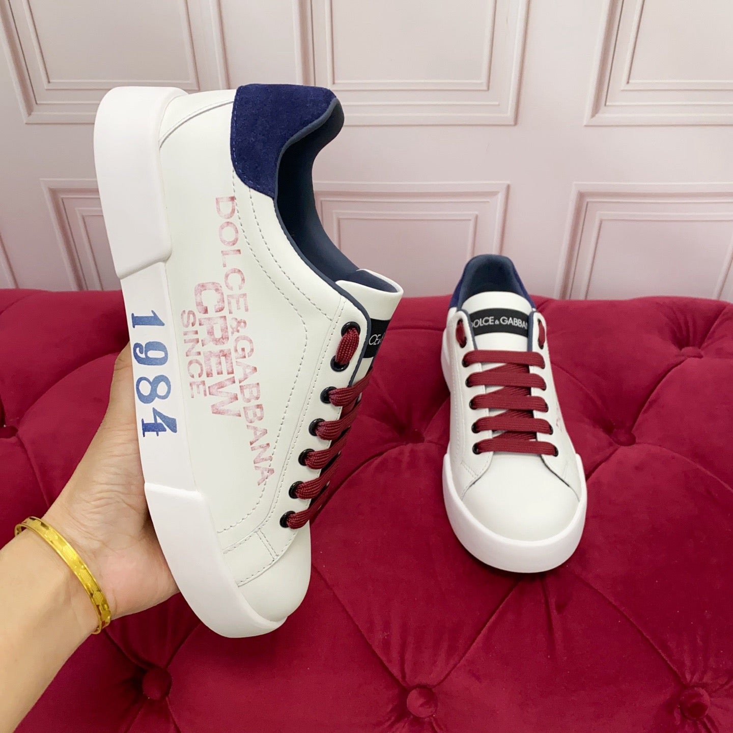 Dolce & Gabbana Portofino Graffiti Sneakers – Unisex Couple's Luxury Casual Shoes