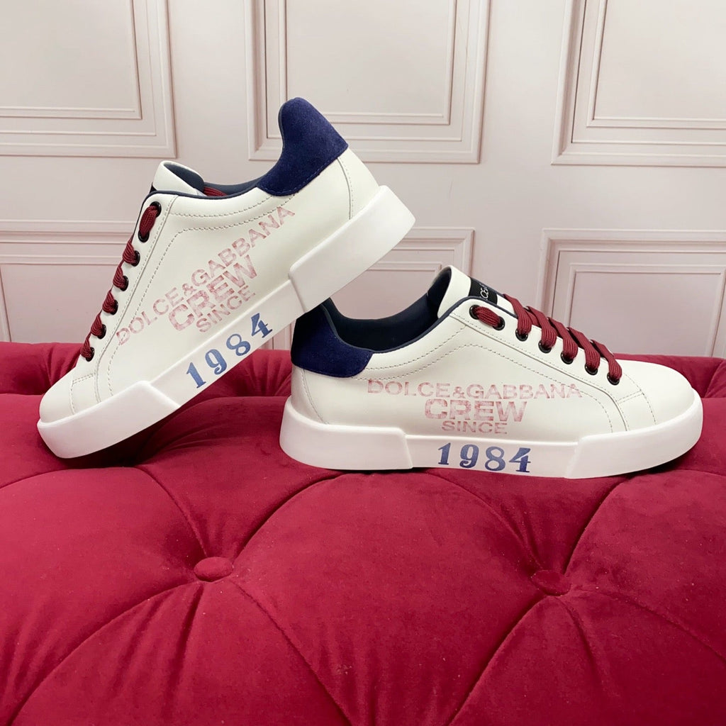 Dolce & Gabbana Portofino Graffiti Sneakers – Unisex Couple's Luxury Casual Shoes