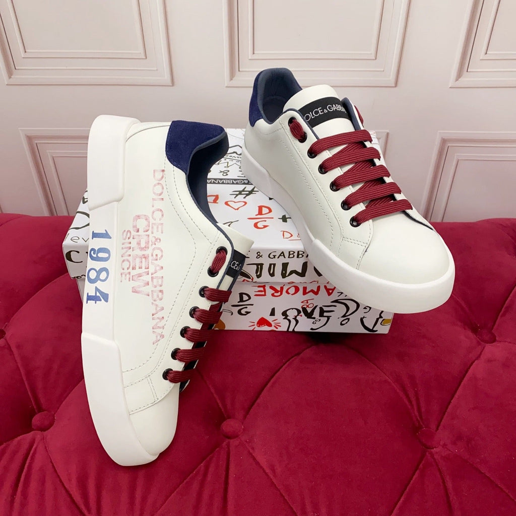 Dolce & Gabbana Portofino Graffiti Sneakers – Unisex Couple's Luxury Casual Shoes